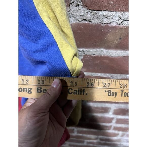 ASOS Design Colorblock Crewneck Sweatshirt Small Red Blue - Picture 4 of 6